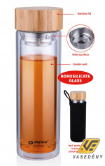 Alpina Üveg palack 450 ml teaszűrővel és tokkal 871125226751
