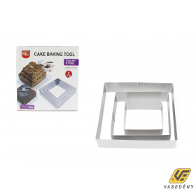 Tortaforma kocka 3 darabos rozsdamentes 5999036110997 Kifutó termék!