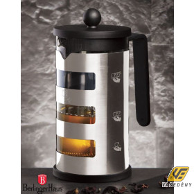 Berlinger Haus Dugattyús kávé és teafőző 1000 ml rozsdamentes acél és üveg BH7807