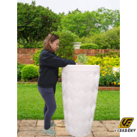 Esővízgyűjtő kaspó 240 liter fehér színű műanyag 3/4-es csappal Flow prémium 4760-011